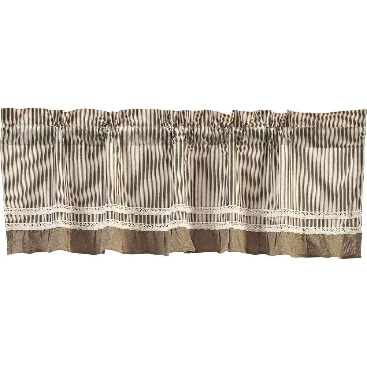 Kendra Stripe Black Valance Curtain 19x60 - The Fox Decor