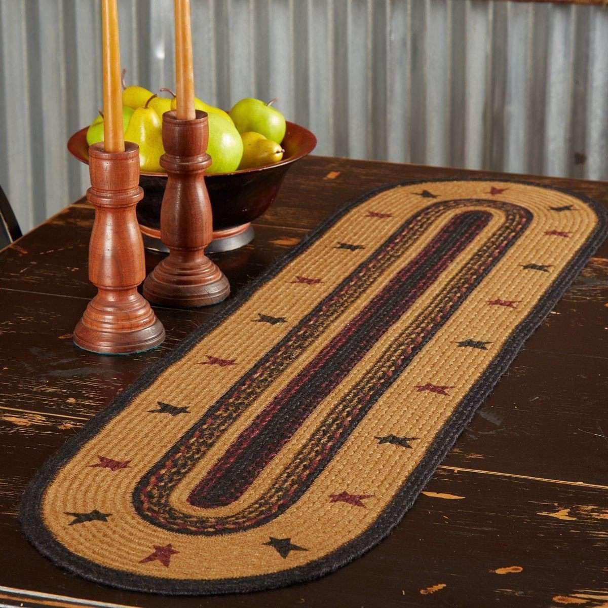 Heritage Farms Star Jute Braided Table Runner - The Fox Decor