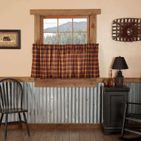 Heritage Farms Primitive Check Tier Curtain Set of 2 L24xW36 - The Fox Decor