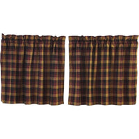 Heritage Farms Primitive Check Tier Curtain Set of 2 L24xW36 - The Fox Decor