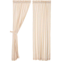 Annie Buffalo Black/Grey/Red/Tan Check Panel Curtain Set of 2 84x40 - The Fox Decor