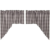 Annie Buffalo Black Check Swag Curtain Set of 2 36x36x16 - The Fox Decor
