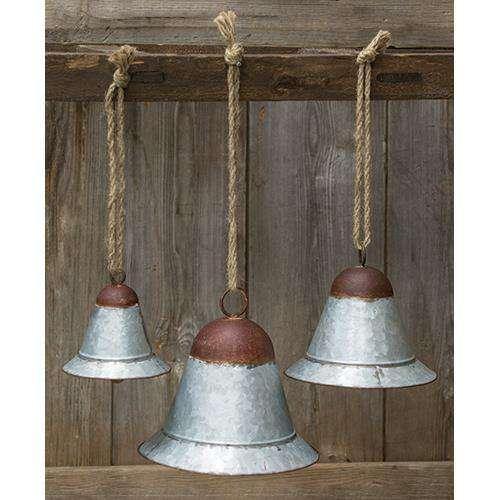 3/Set, Galvanized Raya Bells - The Fox Decor