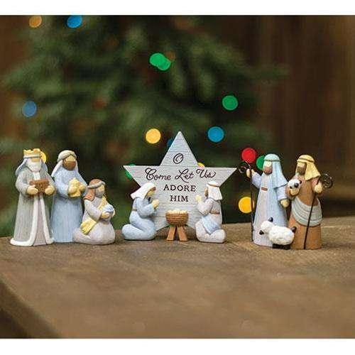 3/Set, Let Us Adore Him Nativity - The Fox Decor