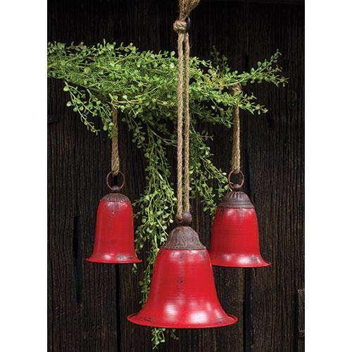 3/Set, Red Metal Bells - The Fox Decor
