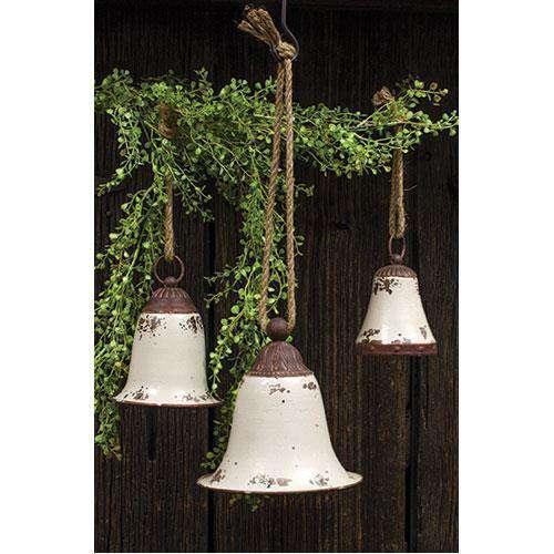 3/Set, White Metal Bells - The Fox Decor