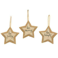 3/Set, Xmas Words Star Ornaments - The Fox Decor