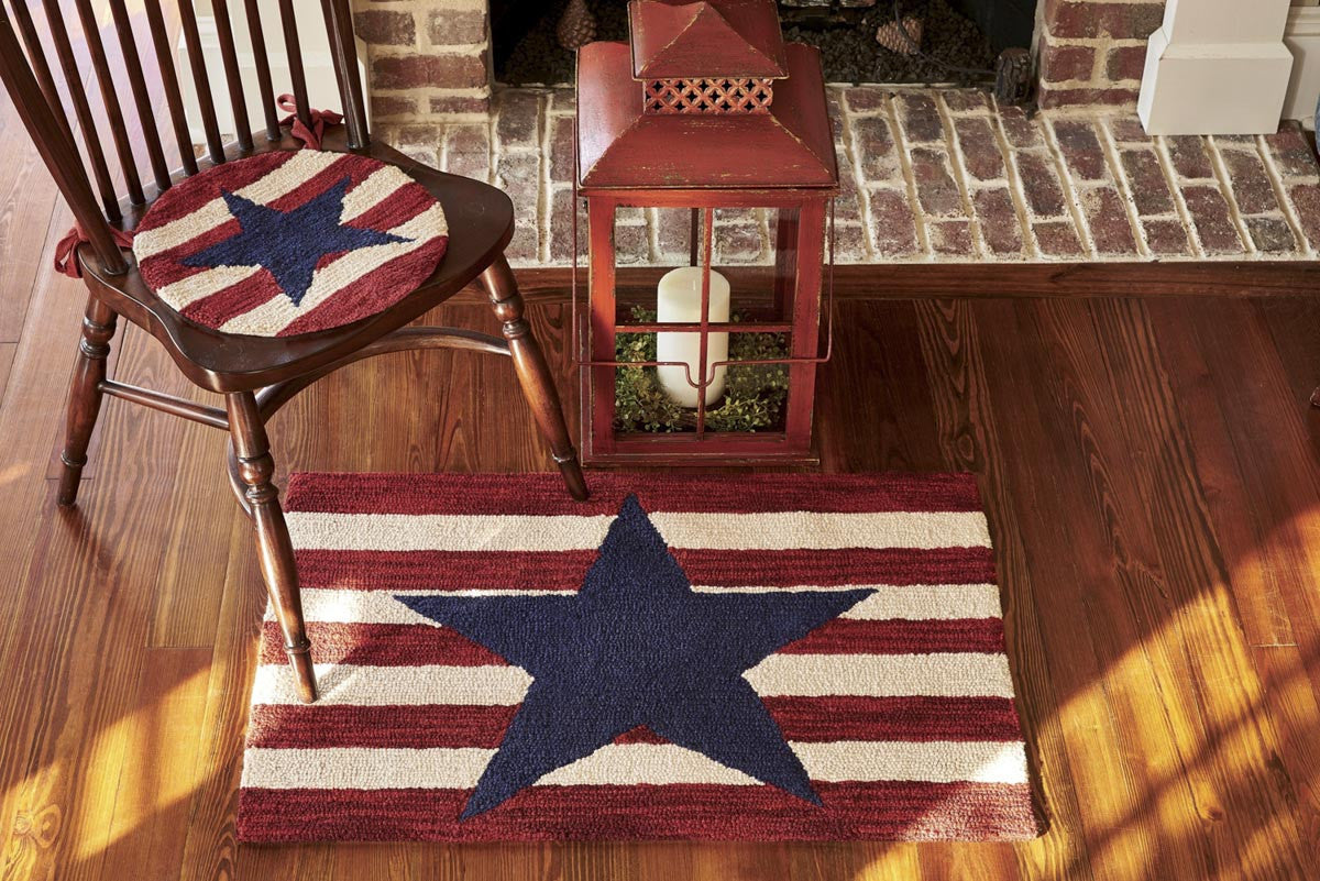 American Star Hooked Rug - 24" x 36" Park Designs - The Fox Decor