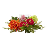 Thumbnail for 17” Mixed Floral & Dahlia Candelabrum