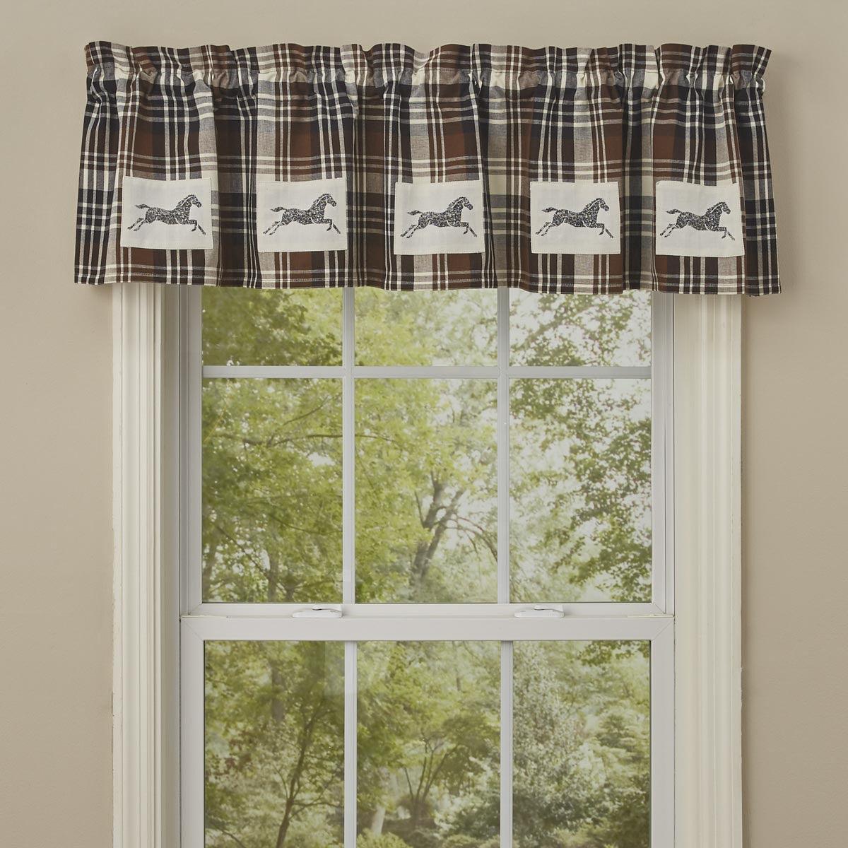 Derby Horse Patch Lined Valance Set of 2 Park Designs - The Fox Decor