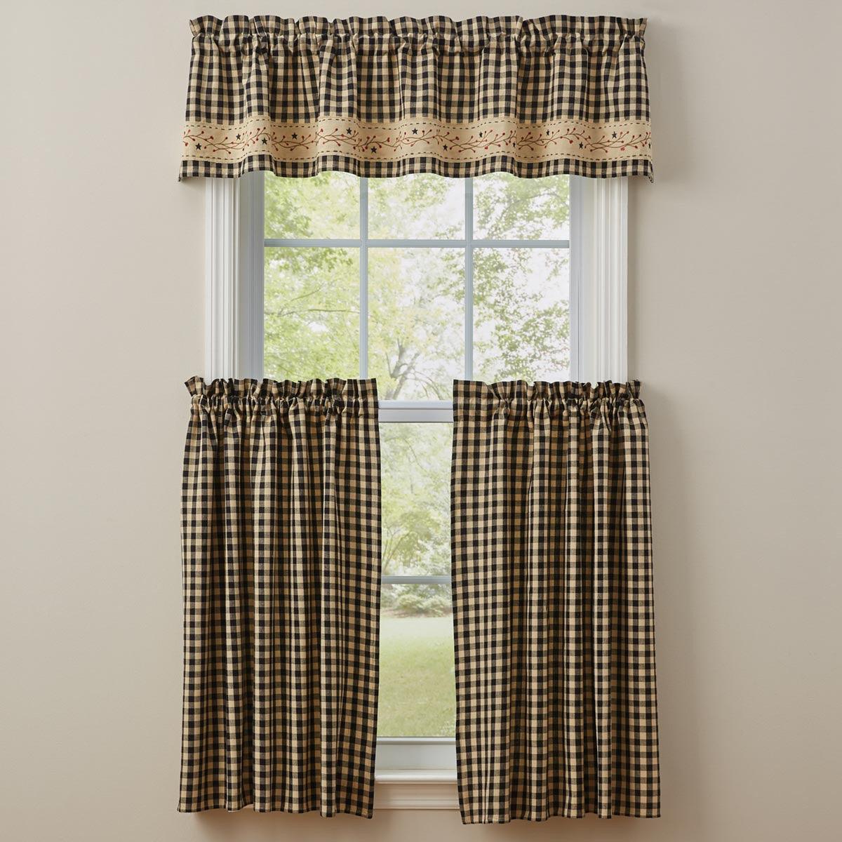Berry Gingham Valance - Border Park Designs - The Fox Decor