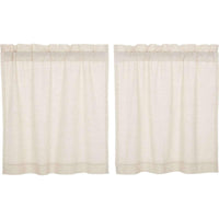 Simple Life Flax Natural Tier Curtain Set of 2 L36xW36 - The Fox Decor