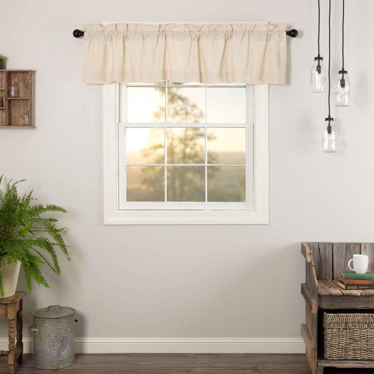 Simple Life Flax Natural Valance Curtain 16x72 - The Fox Decor