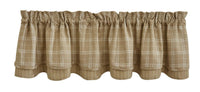 Fieldstone Plaid Valance - Cream Lined Layered Park Designs - The Fox Decor