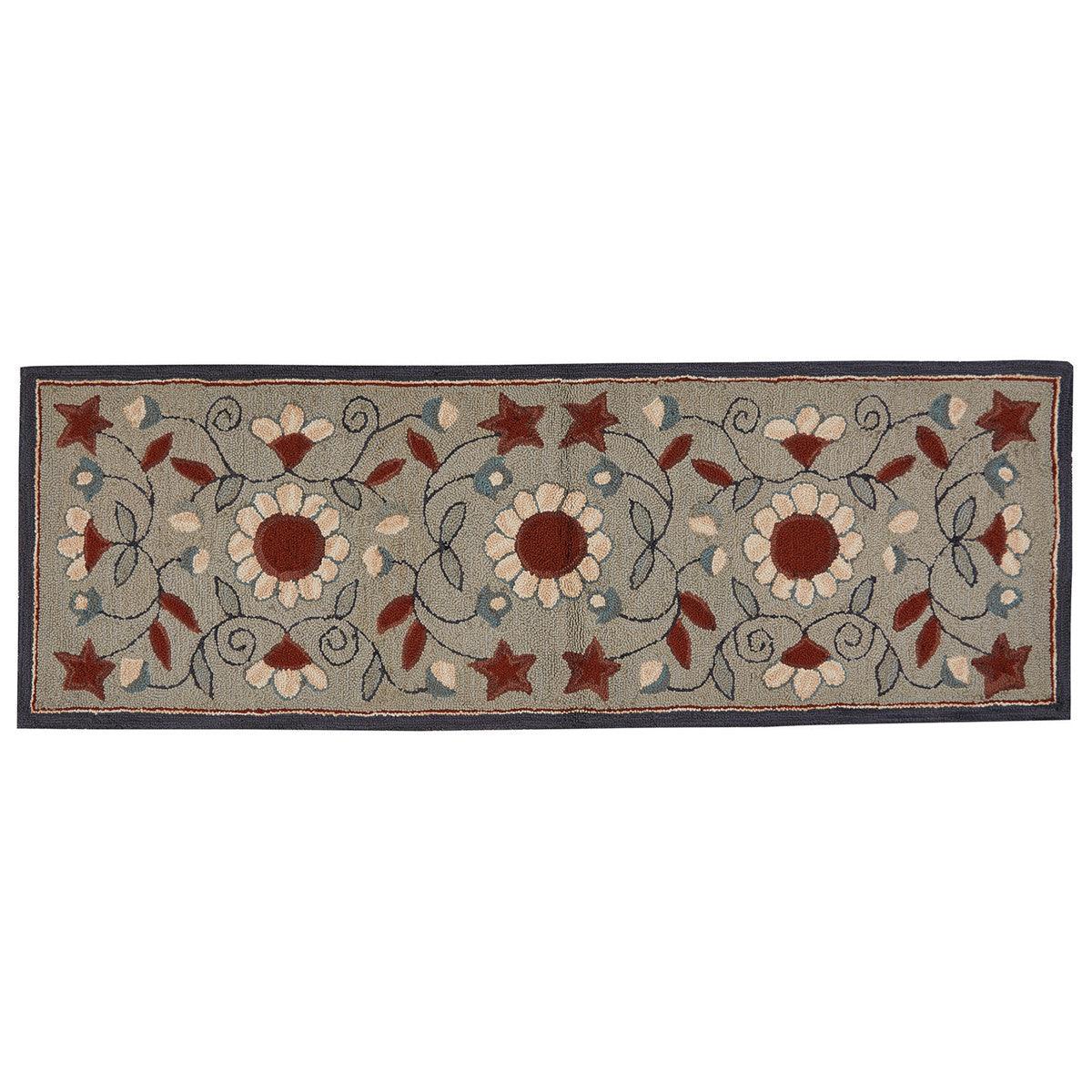 Gray Floral Hooked Rugs - Park Designs - The Fox Decor
