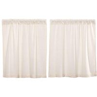 Burlap Antique White Tier Curtain Set of 2 L36xW36 - The Fox Decor