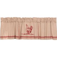 Sawyer Mill Red Chicken Valance Pleated Curtain 20x72 VHC Brands - The Fox Decor