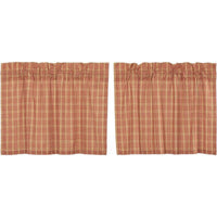 Sawyer Mill Red Plaid Tier Curtain Set VHC Brands - The Fox Decor