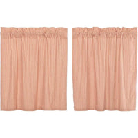Sawyer Mill Red Ticking Stripe Tier Curtain Set of 2 L36xW36 VHC Brands - The Fox Decor