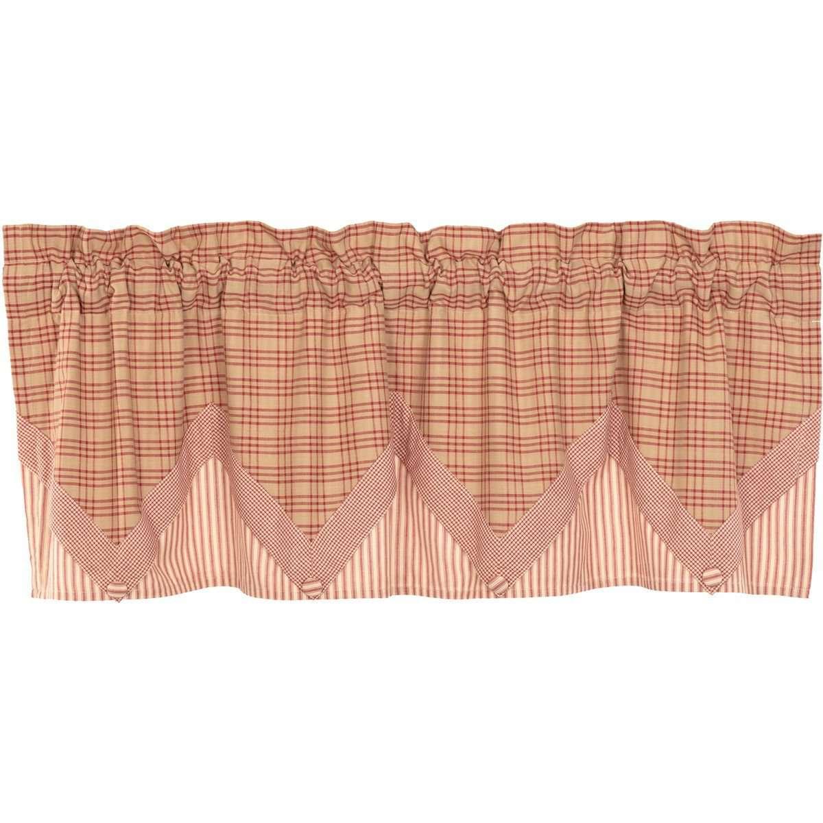 Sawyer Mill Red Valance Curtain Layered VHC Brands - The Fox Decor
