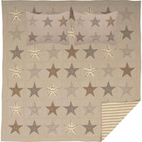 Sawyer Mill Star Charcoal Queen Quilt Set; 1-Quilt 90Wx90L w/2 Shams 21x27 VHC Brands - The Fox Decor