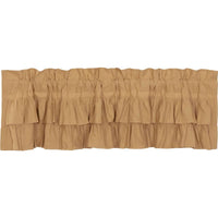 Simple Life Flax Khaki Ruffled Valance Curtain Khaki VHC Brands - The Fox Decor