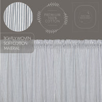 Thumbnail for Sawyer Mill Blue Ticking Stripe Short Panel Curtain Set of 2 63