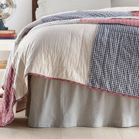 Hatteras Seersucker Blue Ticking Stripe Bed Skirts VHC Brands - The Fox Decor