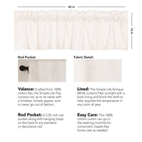 Simple Life Flax Antique White Valance Curtain 16x60 VHC Brands - The Fox Decor