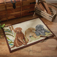 Lab Puppies Indoor/Outdoor Hooked Rug - Park Designs - The Fox Decor