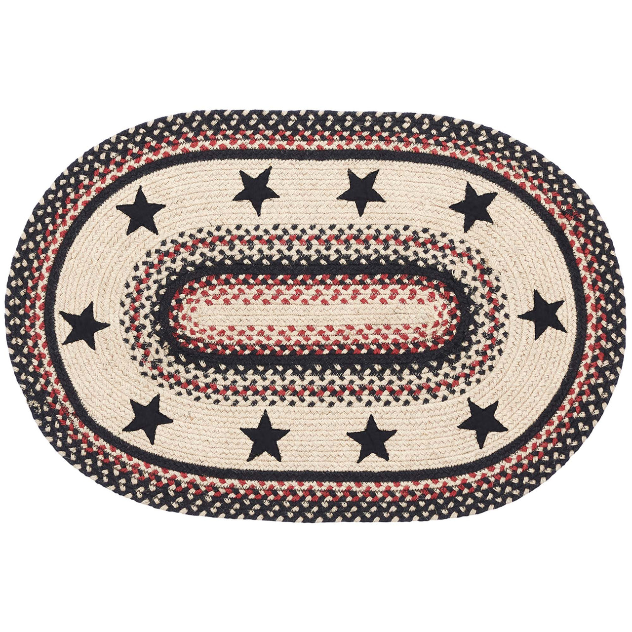 Colonial Star Jute Braided Rug Oval 20"x30" VHC Brands - The Fox Decor