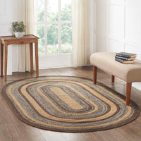 Espresso Jute Braided Rug Oval with Rug Pad 5'x8' VHC Brands - The Fox Decor