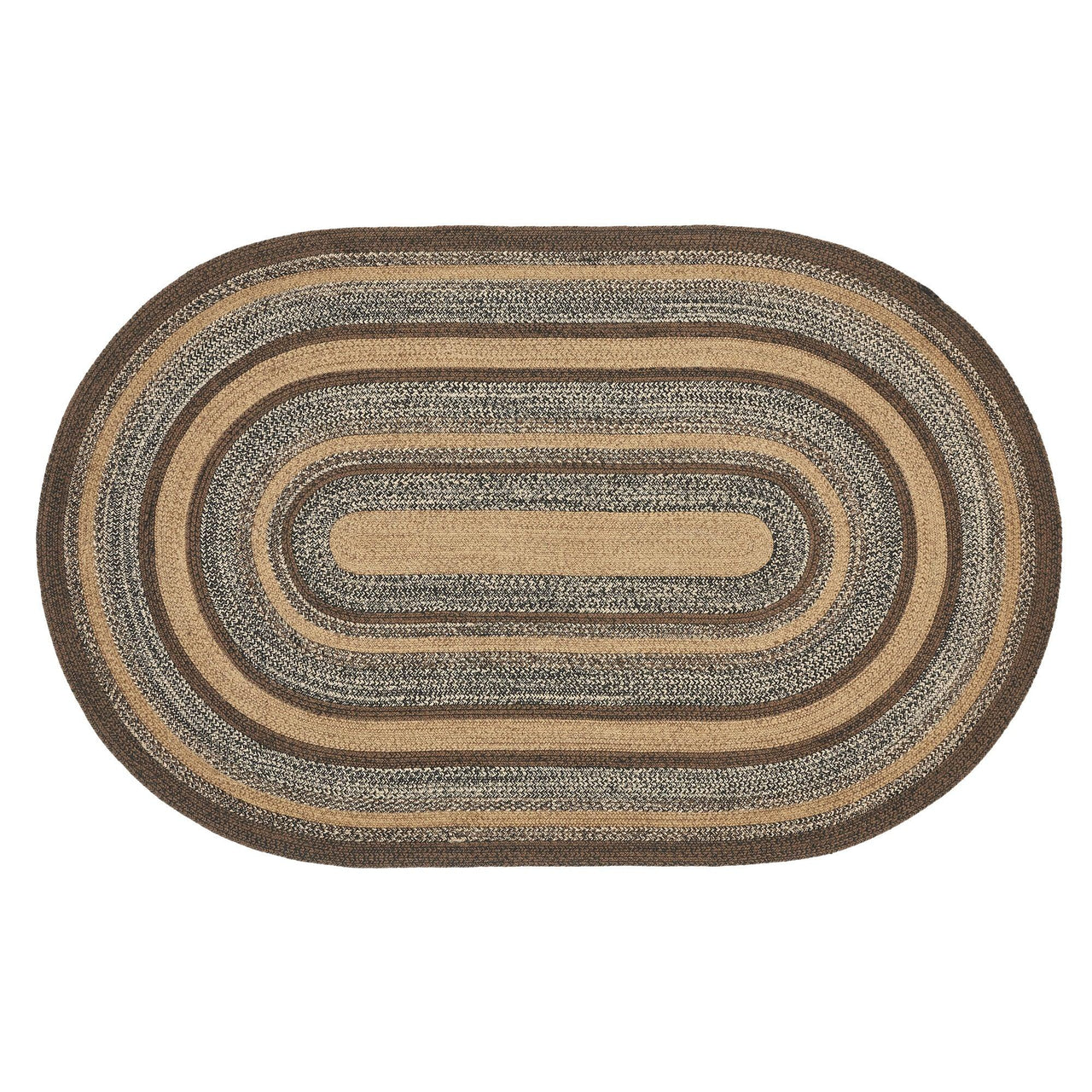 Espresso Jute Braided Rug Oval with Rug Pad 5'x8' VHC Brands - The Fox Decor
