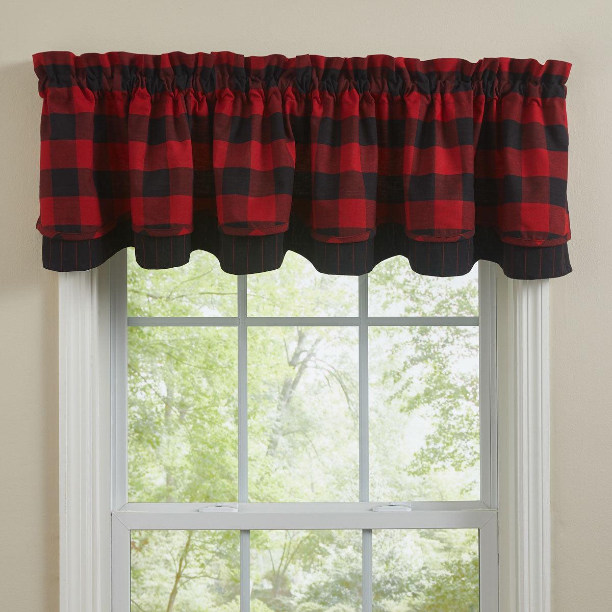 Buffalo Check Valance - Lined Layered Park Designs - The Fox Decor
