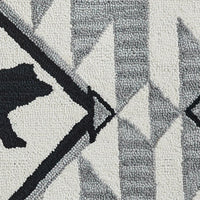 Tribal Hooked Rug Runner 2X6 Black, Gray Park Designs - The Fox Decor