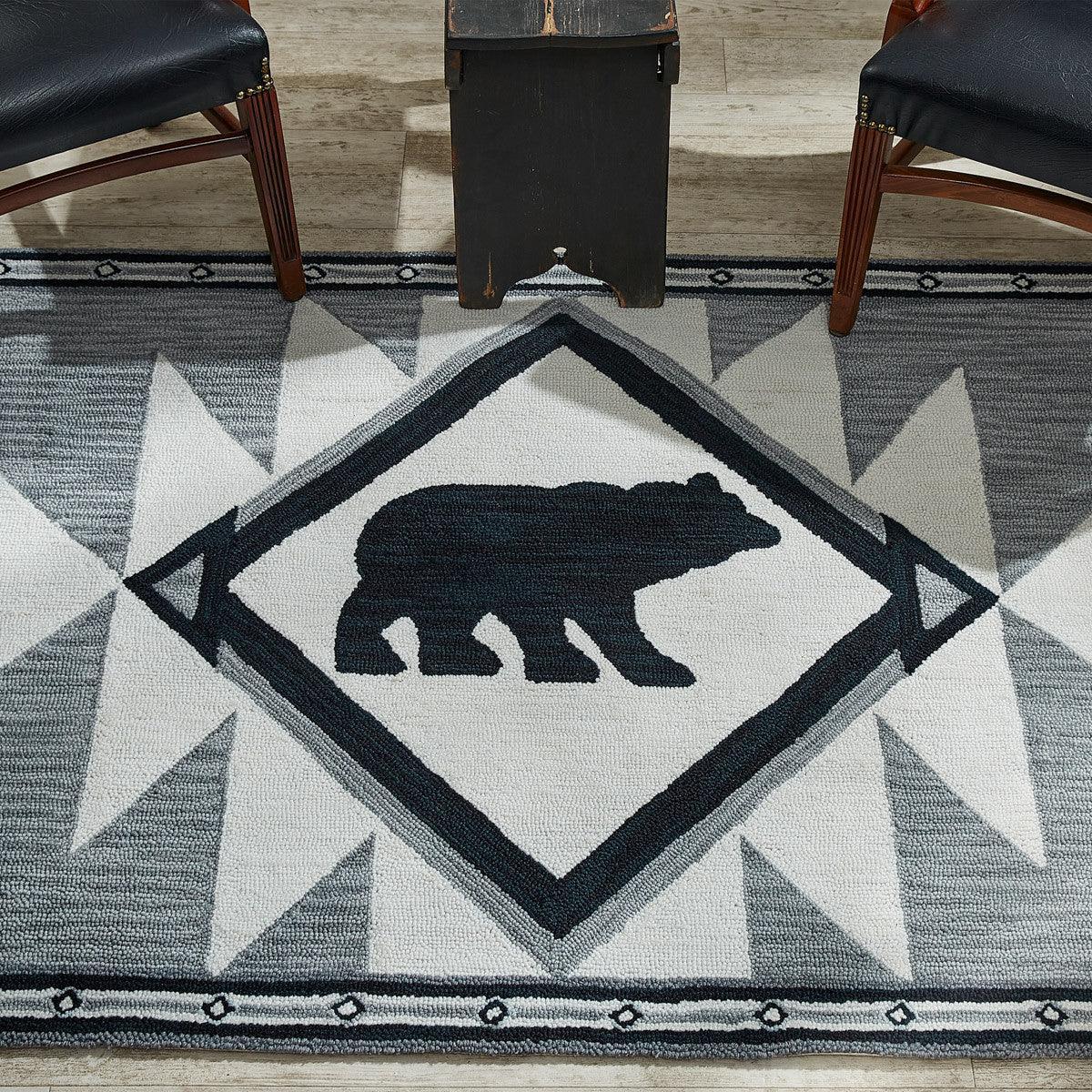 Tribal Hooked Rug 4' x 6' Black, Gray Park Designs - The Fox Decor