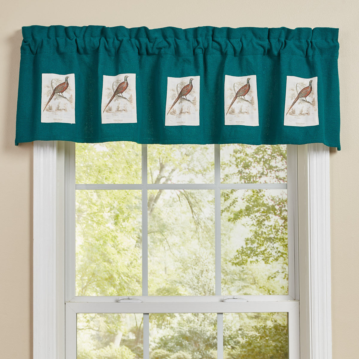 Pheasant Run Lined Patch Valance 14"L - Park designs - The Fox Decor