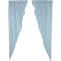 Annie Buffalo Blue Check Prairie Long Panel Set of 2 84x36x18 VHC Brands - The Fox Decor
