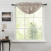 Annie Buffalo Portabella Check Balloon Valance 15x60 VHC Brands - The Fox Decor