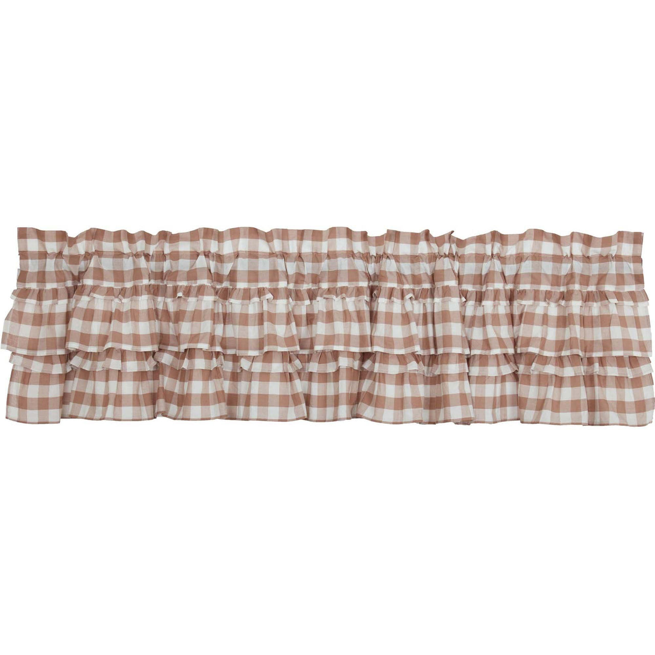 Annie Buffalo Portabella Check Ruffled Valance 16x72 VHC Brands - The Fox Decor