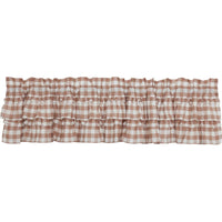 Annie Buffalo Portabella Check Ruffled Valance 16x72 VHC Brands - The Fox Decor