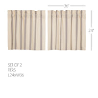Grace Grain Sack Stripe Tier Set of 2 L24xW36 VHC Brands - The Fox Decor