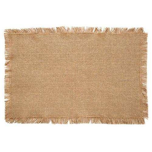 6/Set, Burlap Natural Fringed Placemats, 12x18 - The Fox Decor