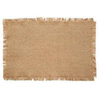 6/Set, Burlap Natural Fringed Placemats, 12x18 - The Fox Decor