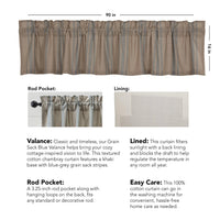 Grain Sack Blue Valance 16x90 VHC Brands - The Fox Decor