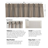 Grain Sack Charcoal Valance 16x60 VHC Brands - The Fox Decor