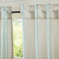 Grain Sack Aqua Panel Set of 2 84x40 VHC Brands - The Fox Decor