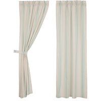 Grain Sack Aqua Panel Set of 2 84x40 VHC Brands - The Fox Decor
