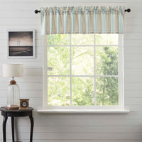 Grain Sack Aqua Valance 16x90 VHC Brands - The Fox Decor