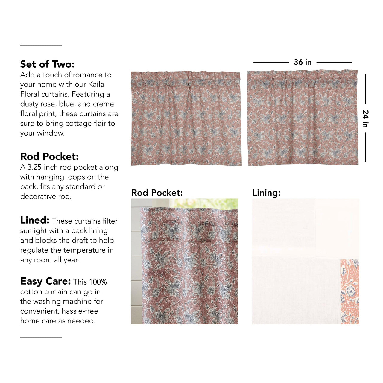 Kaila Floral Tier Set of 2 L24xW36 VHC Brands - The Fox Decor